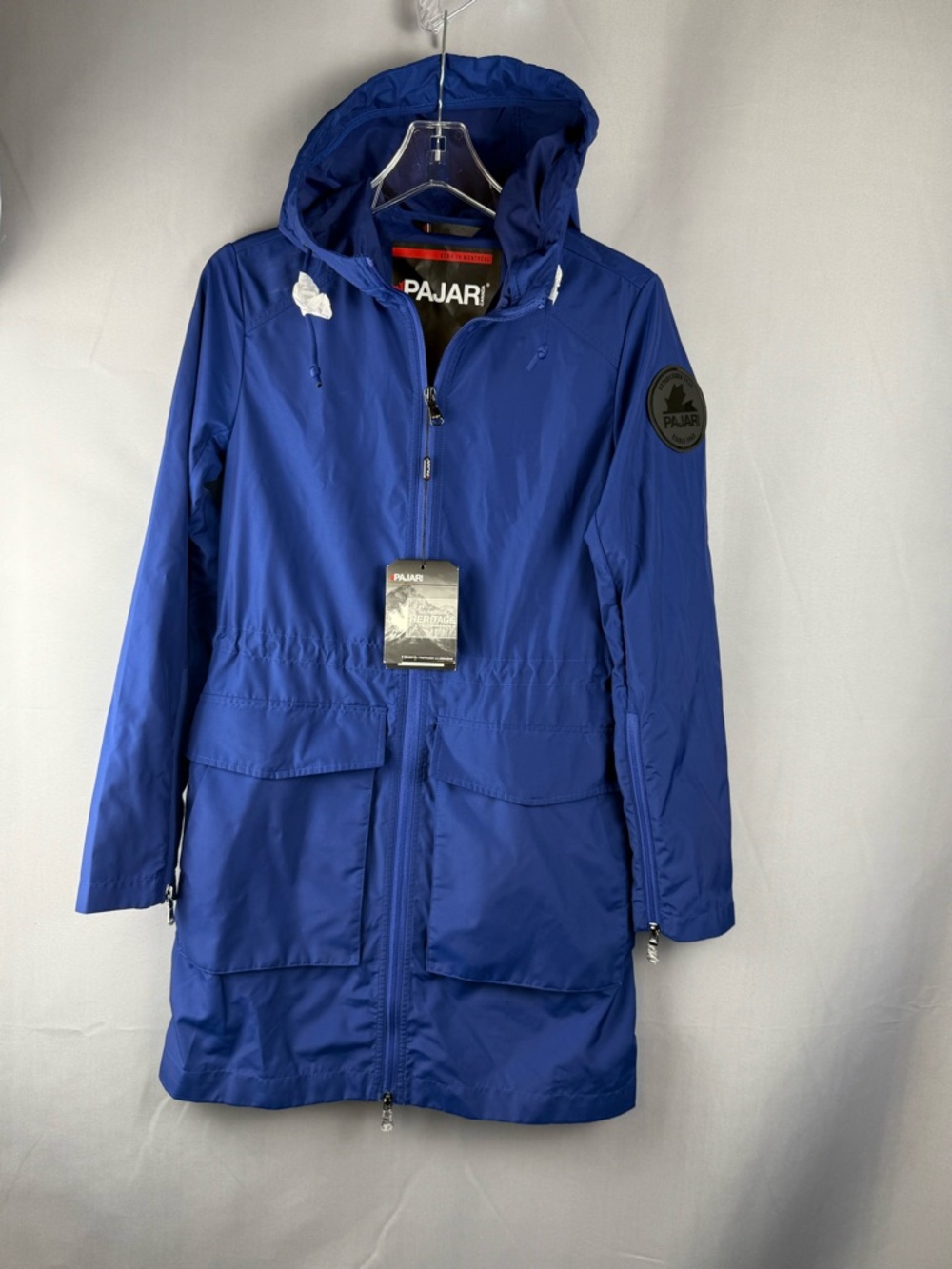 Pajar Canada Blue Hooded Utility Rain Jacket XS NEW